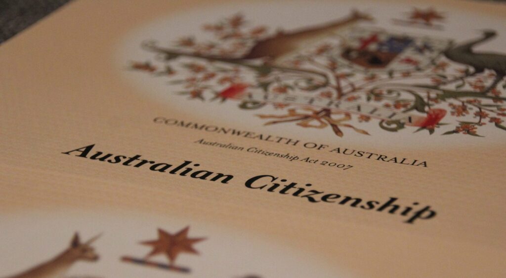 Official Australian Citizenship Certificate Document